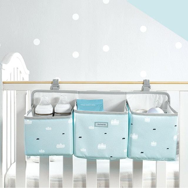 Portable Baby Bed Hanging Storage Bag - Toy Diapers Pocket Bedside Organizer (X1)(F1)