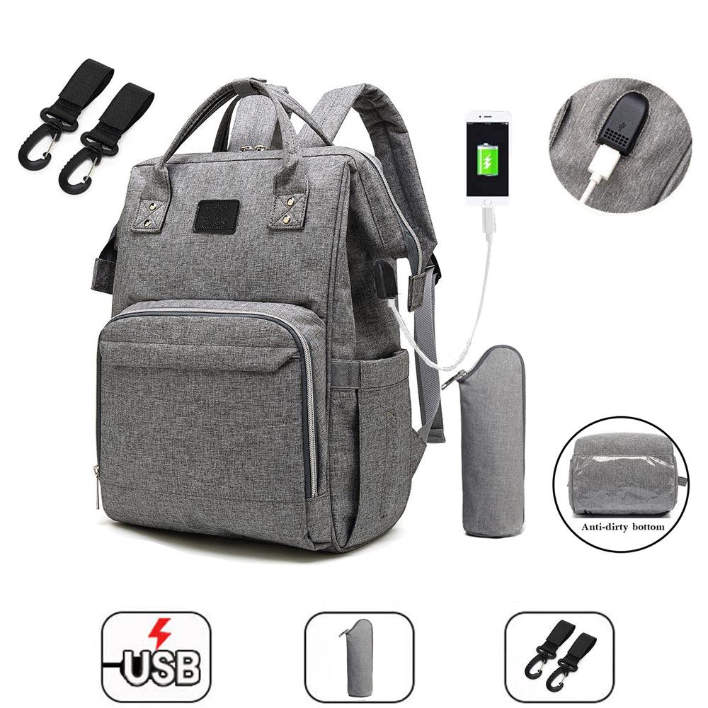 Fashion Mummy Maternity Nappy Bag - Large Capacity - Travel Backpack - Nursing Bag for Baby Care (X2)(F1)(D1)