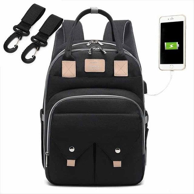 Fashion Mummy Maternity Nappy Bag - Large Capacity - Travel Backpack - Nursing Bag for Baby Care (X2)(F1)(D1)