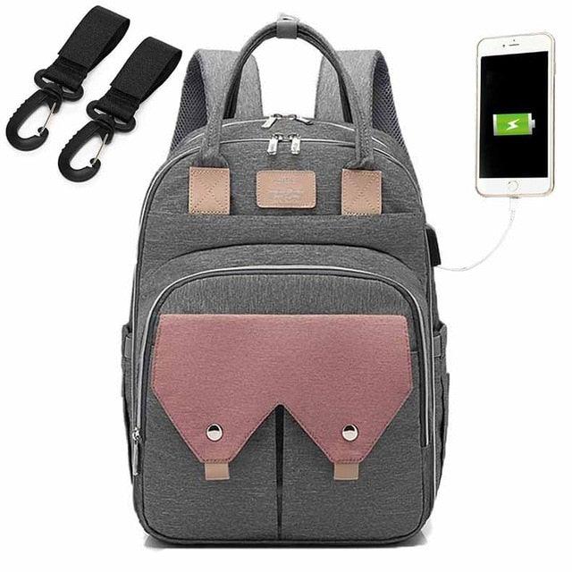 Fashion Mummy Maternity Nappy Bag - Large Capacity - Travel Backpack - Nursing Bag for Baby Care (X2)(F1)(D1)
