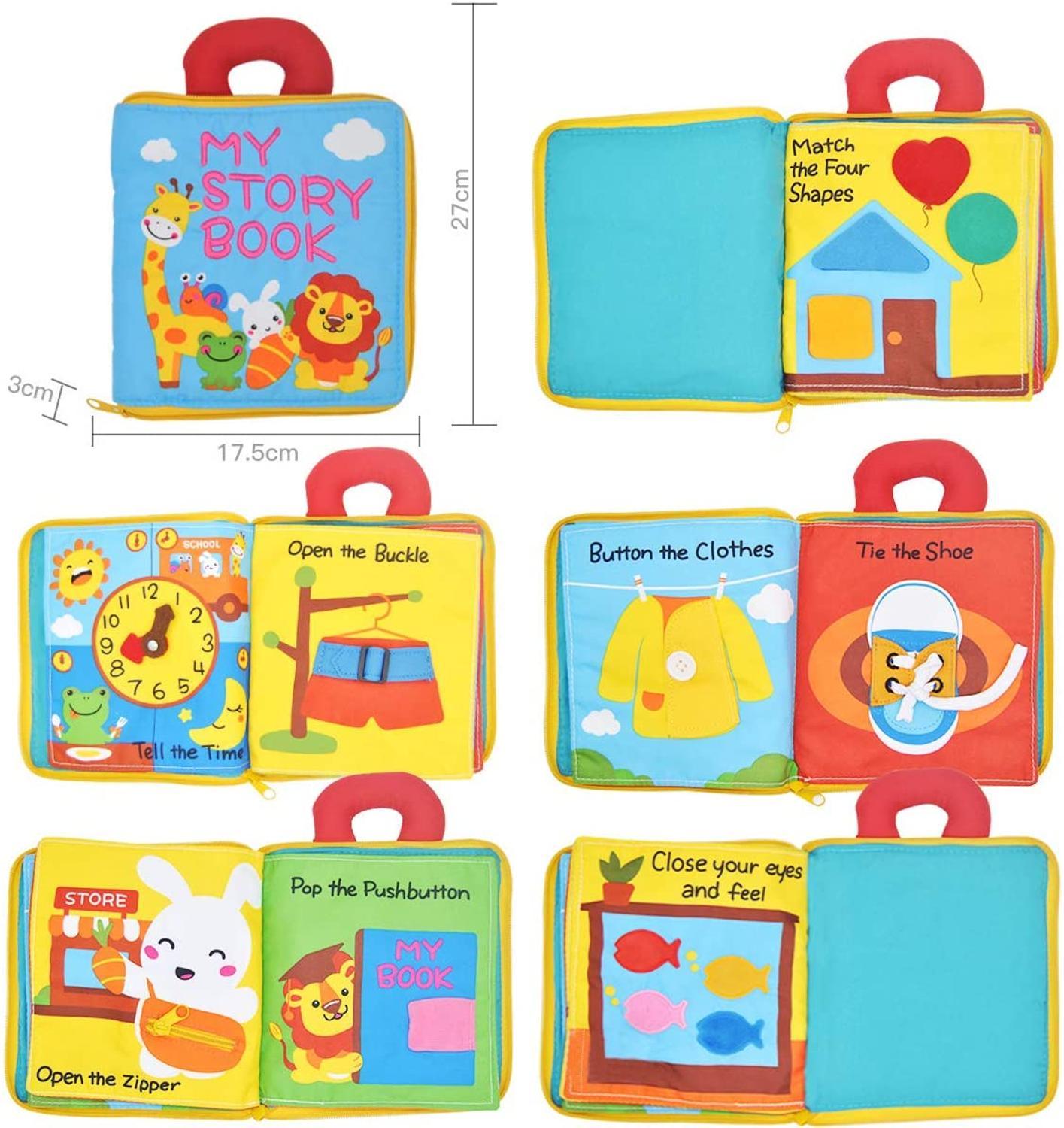 Baby Book Soft 3D - Baby Toys For Toddlers Learning Toys - Infant Development Educational Toy Gifts (D2)(6X2)