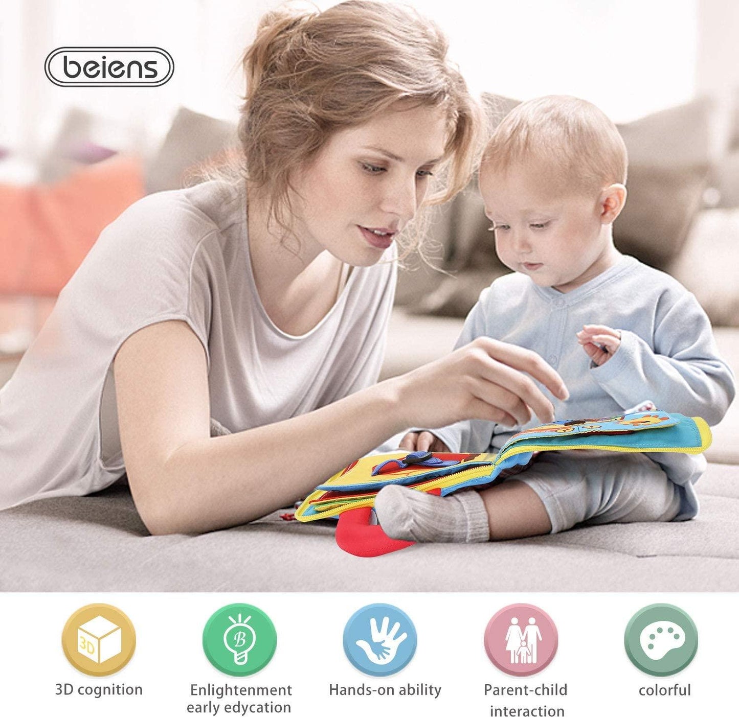 Baby Book Soft 3D - Baby Toys For Toddlers Learning Toys - Infant Development Educational Toy Gifts (D2)(6X2)