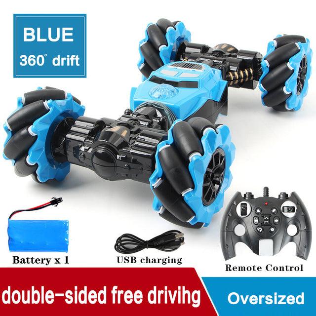 Great Remote control Car 4WD - Gesture Induction Radio Remote Control Stunt Car - Twisting Off- Road Vehicle Light Music Drift Toy (D2)(1X2)(3X2)(5X2)