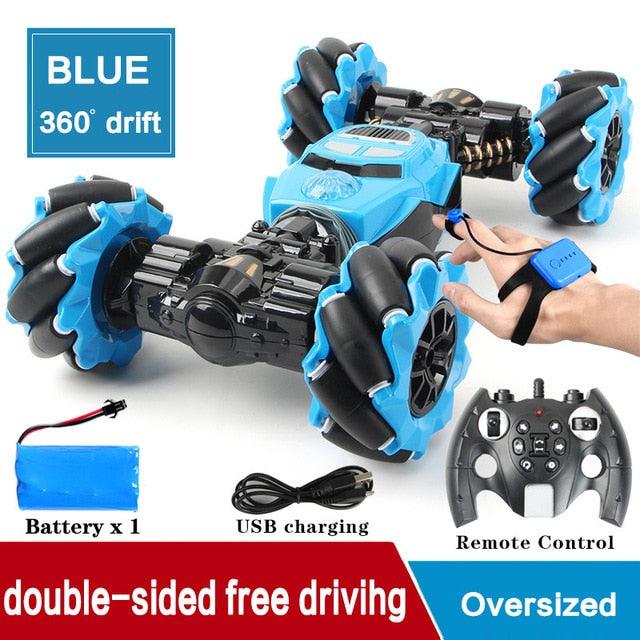 Great Remote control Car 4WD - Gesture Induction Radio Remote Control Stunt Car - Twisting Off- Road Vehicle Light Music Drift Toy (D2)(1X2)(3X2)(5X2)