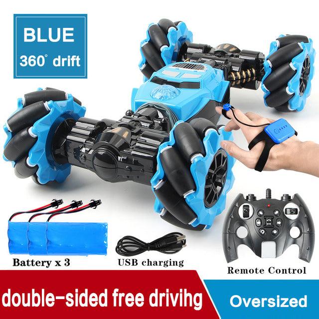 Great Remote control Car 4WD - Gesture Induction Radio Remote Control Stunt Car - Twisting Off- Road Vehicle Light Music Drift Toy (D2)(1X2)(3X2)(5X2)