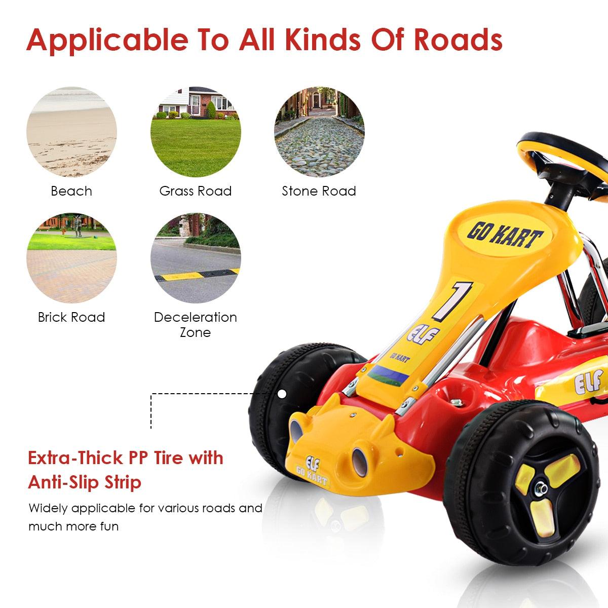 Great Go Kart Kids Ride On Car Pedal Powered Car 4 Wheel Racer Stealth - Christmas Gift (1U2)(9X1)(3X2)