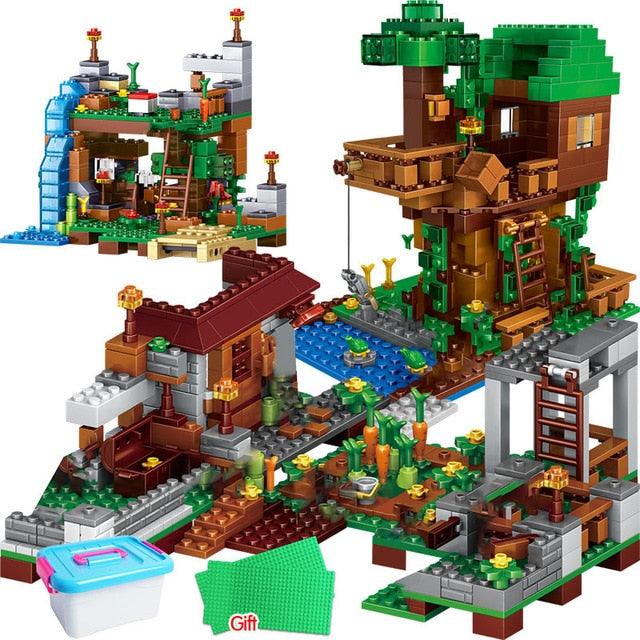 Amazing 1208PCS Building Blocks - City Village Warhorse City Tree House Waterfall Bricks - Educational Kids Toys (8X2)(F2)