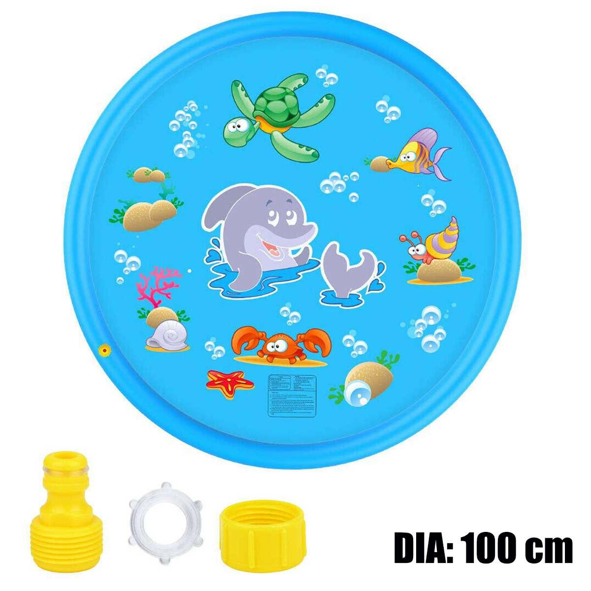 Amazing Family 170cm Kids Sprinkler Pad Mat - Children Summer Outdoor Water Splash - Play Mat Lawn Inflatable Sprinkler - Cushion Toy (D2)(2X3)