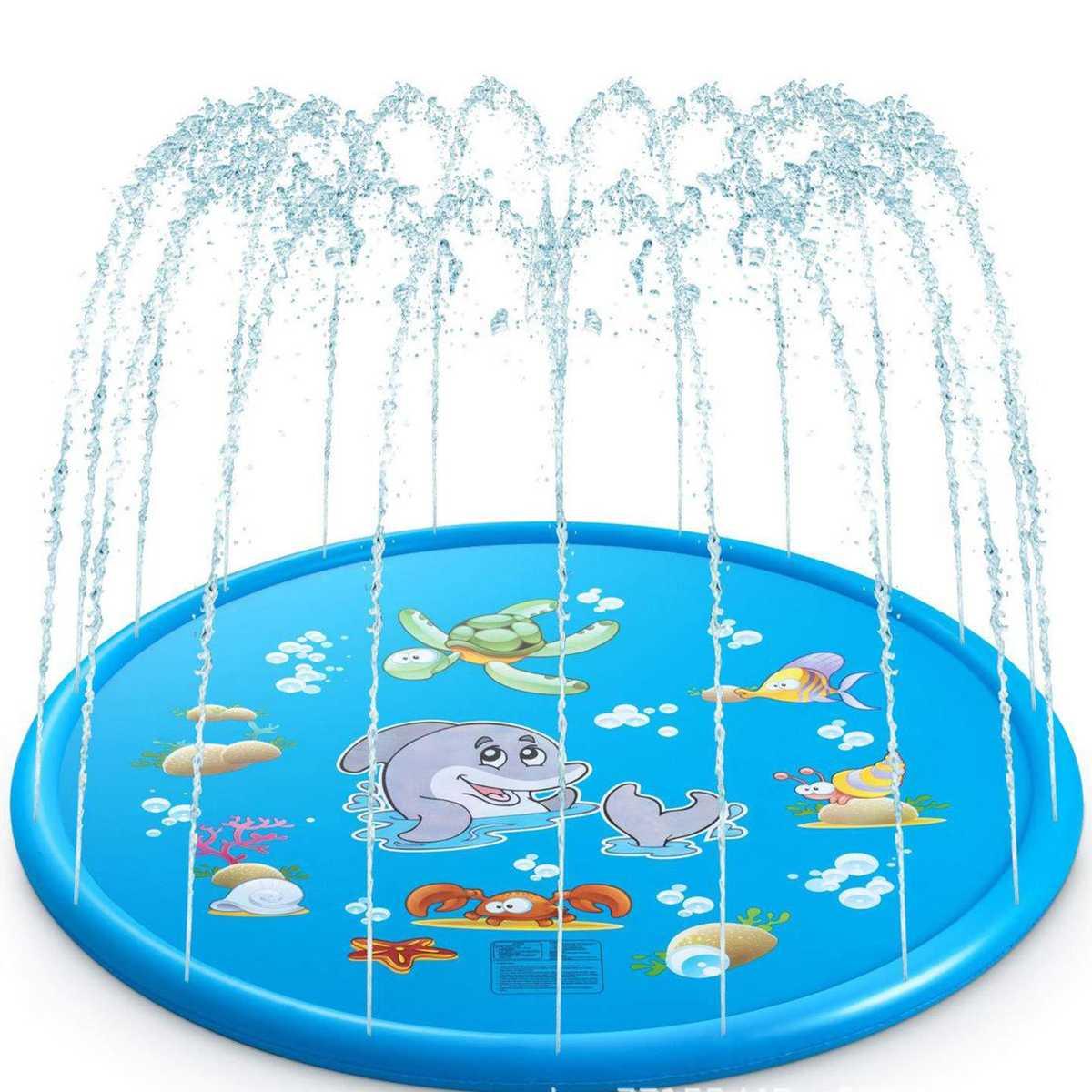 Amazing Family 170cm Kids Sprinkler Pad Mat - Children Summer Outdoor Water Splash - Play Mat Lawn Inflatable Sprinkler - Cushion Toy (D2)(2X3)