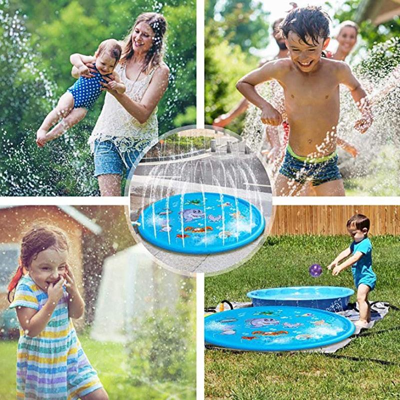 Amazing Family 170cm Kids Sprinkler Pad Mat - Children Summer Outdoor Water Splash - Play Mat Lawn Inflatable Sprinkler - Cushion Toy (D2)(2X3)