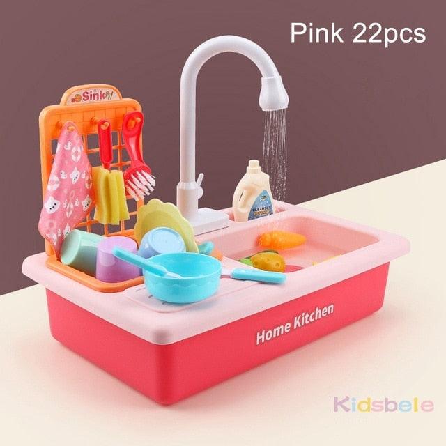 Amazing Simulation Electric Dishwasher - Kids Kitchen Toys - Educational Toys Mini Kitchen Food - Pretend Play Cutting Role (1X3)(F2)