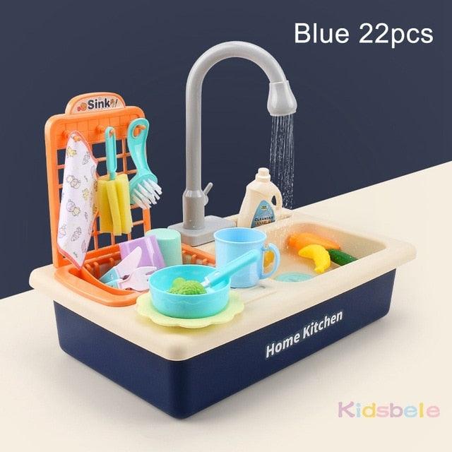 Amazing Simulation Electric Dishwasher - Kids Kitchen Toys - Educational Toys Mini Kitchen Food - Pretend Play Cutting Role (1X3)(F2)