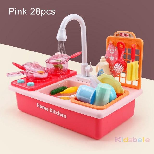 Amazing Simulation Electric Dishwasher - Kids Kitchen Toys - Educational Toys Mini Kitchen Food - Pretend Play Cutting Role (1X3)(F2)