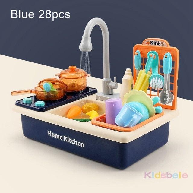 Amazing Simulation Electric Dishwasher - Kids Kitchen Toys - Educational Toys Mini Kitchen Food - Pretend Play Cutting Role (1X3)(F2)