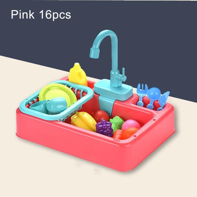 Amazing Simulation Electric Dishwasher - Kids Kitchen Toys - Educational Toys Mini Kitchen Food - Pretend Play Cutting Role (1X3)(F2)
