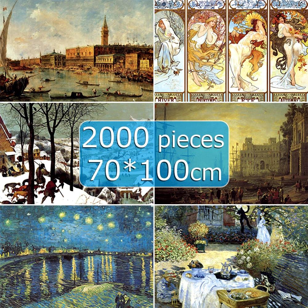 Amazing Famous Painting of World 2000 pieces Puzzle - 70*100 cm Adult puzzles , Kids DIY - Creativity Imagine Educational Toys (D2)(7X2)