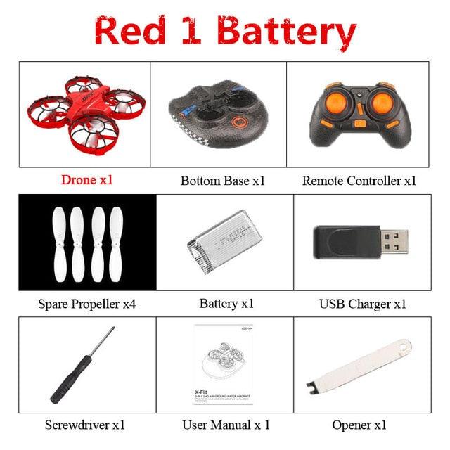 Hot JJRC H94 2.4G 6-Axis 3-in-1 Sea Land Air RC Quadcopter - Remote Control Vehicle RC Boat - VS H36 H36F E010 E016F (D2)(5X2)(RLT)