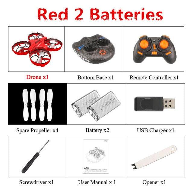 Hot JJRC H94 2.4G 6-Axis 3-in-1 Sea Land Air RC Quadcopter - Remote Control Vehicle RC Boat - VS H36 H36F E010 E016F (D2)(5X2)(RLT)