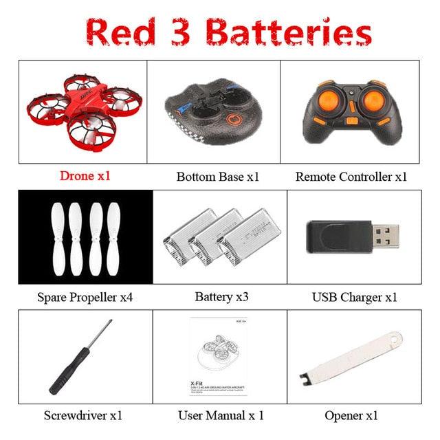 Hot JJRC H94 2.4G 6-Axis 3-in-1 Sea Land Air RC Quadcopter - Remote Control Vehicle RC Boat - VS H36 H36F E010 E016F (D2)(5X2)(RLT)