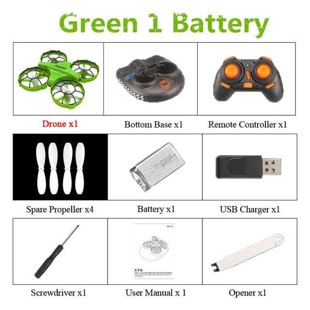 Hot JJRC H94 2.4G 6-Axis 3-in-1 Sea Land Air RC Quadcopter - Remote Control Vehicle RC Boat - VS H36 H36F E010 E016F (D2)(5X2)(RLT)