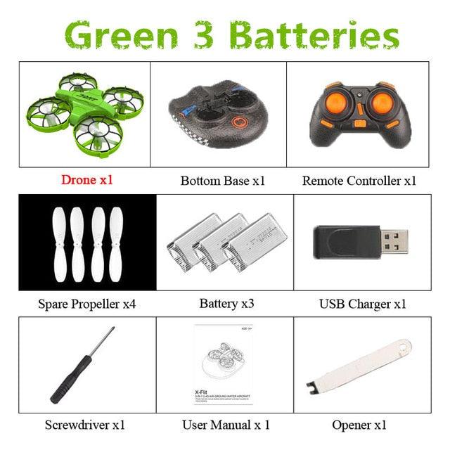 Hot JJRC H94 2.4G 6-Axis 3-in-1 Sea Land Air RC Quadcopter - Remote Control Vehicle RC Boat - VS H36 H36F E010 E016F (D2)(5X2)(RLT)