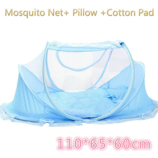 Baby Bedding Crib - Netting Folding Baby Mosquito Nets Bed - Mattress Pillow Three-piece Suit For 0-3 Years Old Children (X5)(3X1)