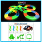 Amazing Glowing in the Dark Racing Car Track Set - Bend Flexible Track LED Car Train Toys - Gift children kids 300/256/128/136/80/56 pcs (3X2)(D2)