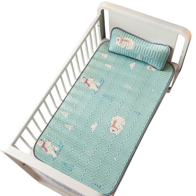 Newborn Cool Baby Mat Infant Mattress Cover -Toddler Soft Breathable Crib Fitted Sheet Cartoon Bedding Set (X7)(F1)