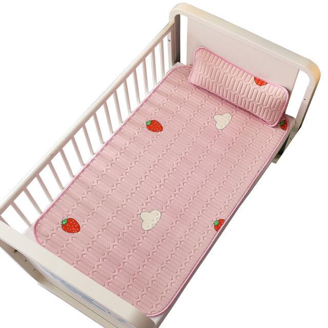 Newborn Cool Baby Mat Infant Mattress Cover -Toddler Soft Breathable Crib Fitted Sheet Cartoon Bedding Set (X7)(F1)