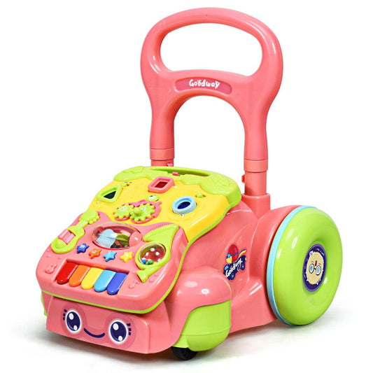 For You Baby Sit-to-Stand Learning Walker Toddler Kids Musical Toy w/ LED Light Pink (1U01)(X9)