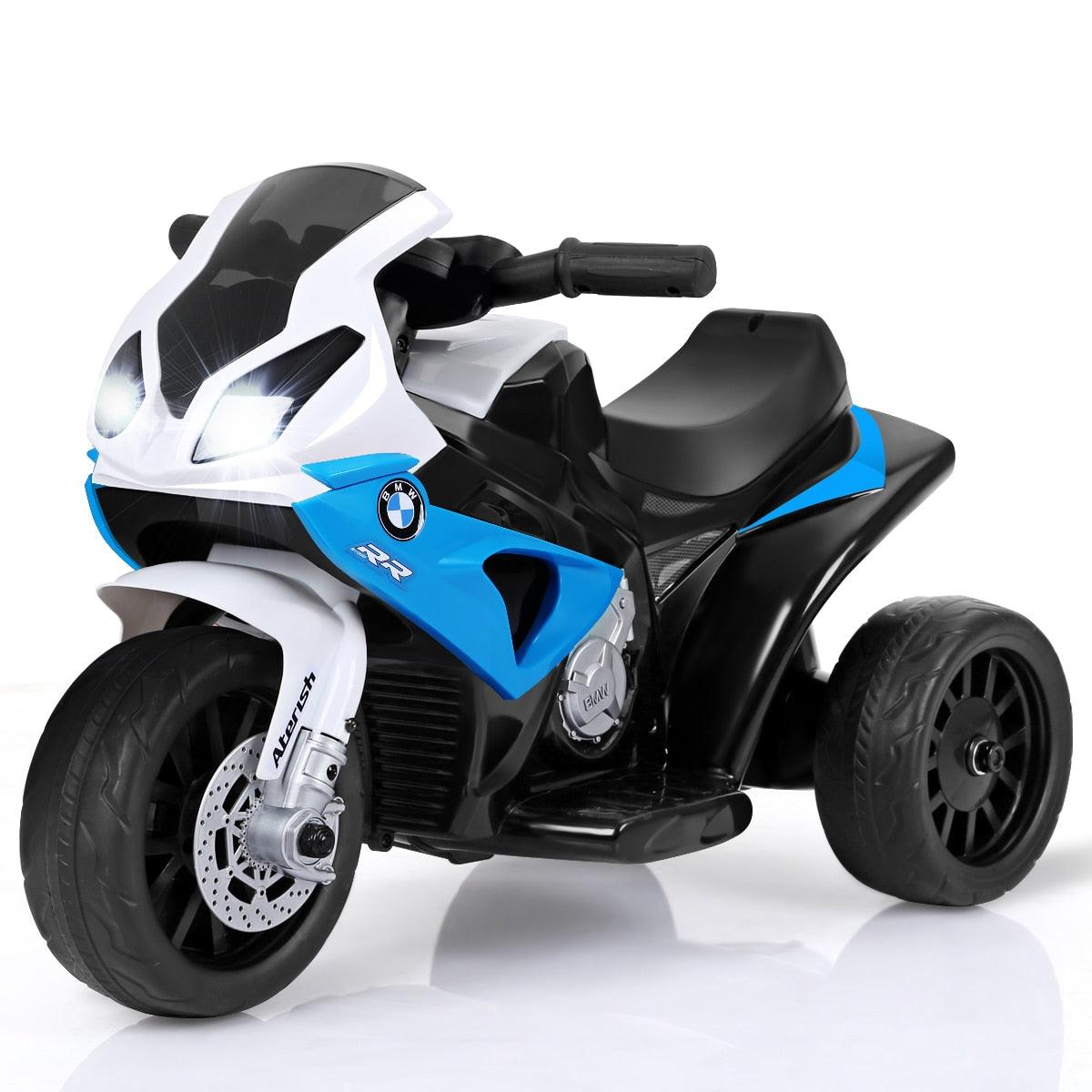 Amazing Kids Ride On Motorcycle BMW Licensed 6V Electric 3 Wheels w/ Music & Light Blue (1U2)(9X1)