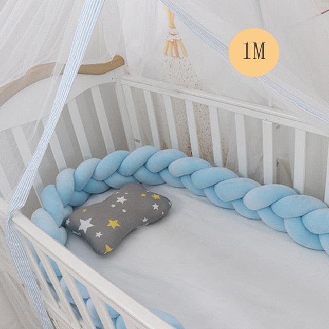 1M/2M/3M Baby Bumper Bed Braid Knot Pillow Cushion Bumper (3X1)(F1)