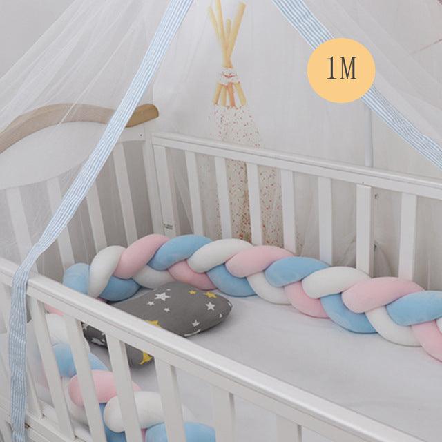 1M/2M/3M Baby Bumper Bed Braid Knot Pillow Cushion Bumper (3X1)(F1)