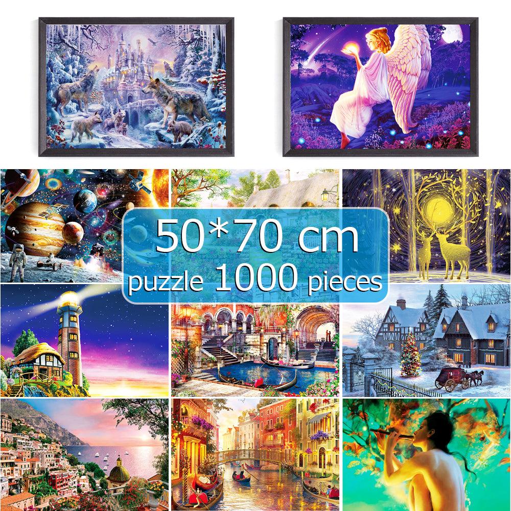 1000 Pieces Puzzle - 50*70 cm Assembling Picture Landscape Puzzles Toys - Educational Gift (F2)(7X2)