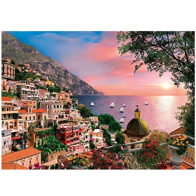 1000 Pieces Puzzle - 50*70 cm Assembling Picture Landscape Puzzles Toys - Educational Gift (F2)(7X2)