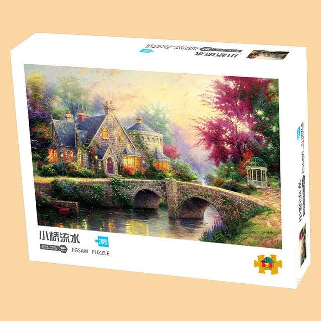 1000 Pieces Puzzle - 50*70 cm Assembling Picture Landscape Puzzles Toys - Educational Gift (F2)(7X2)
