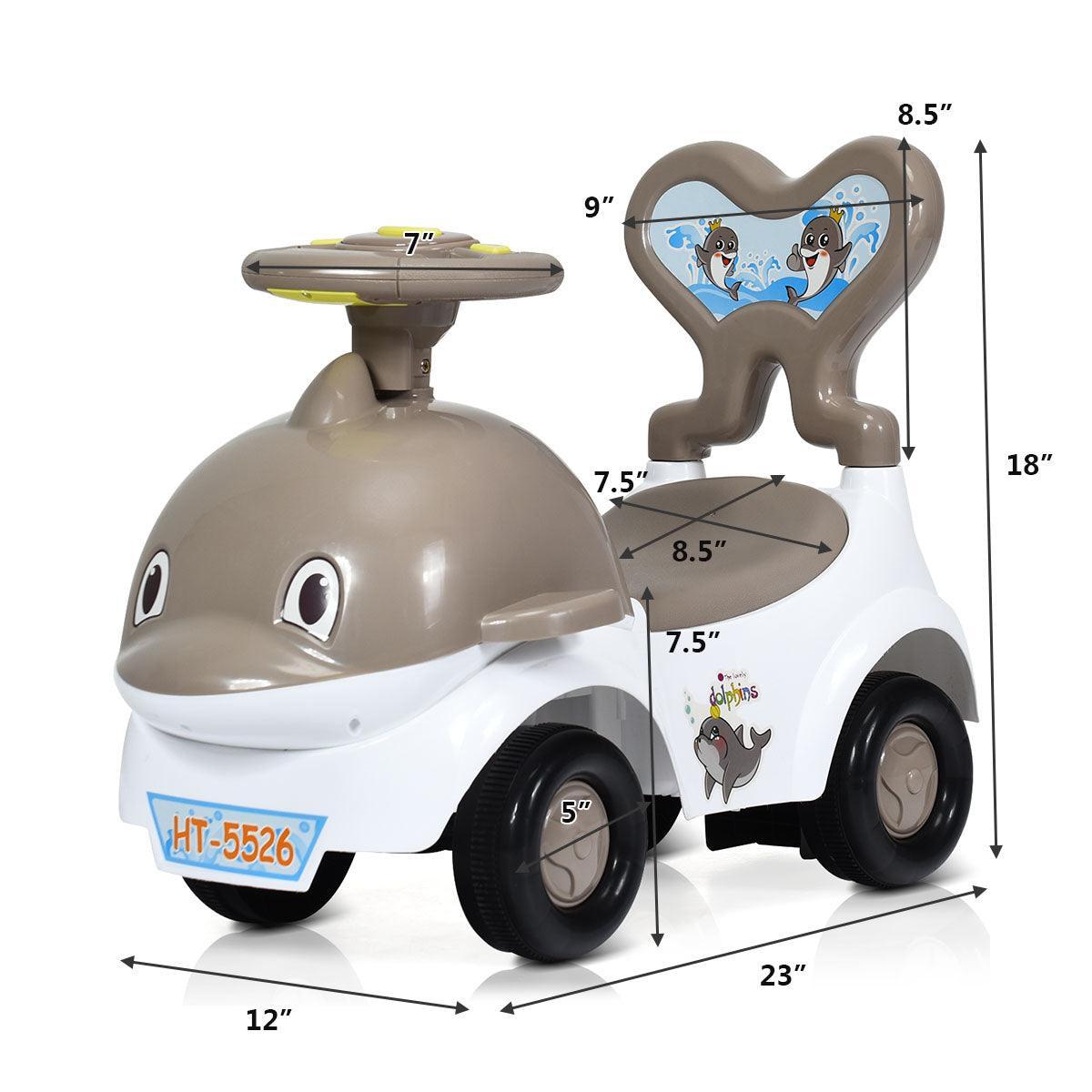 Beautiful 3-in-1Baby Walker Sliding Car Pushing Toy Cart Ride On Toy w/ Sound Gray (1U01)(X9)