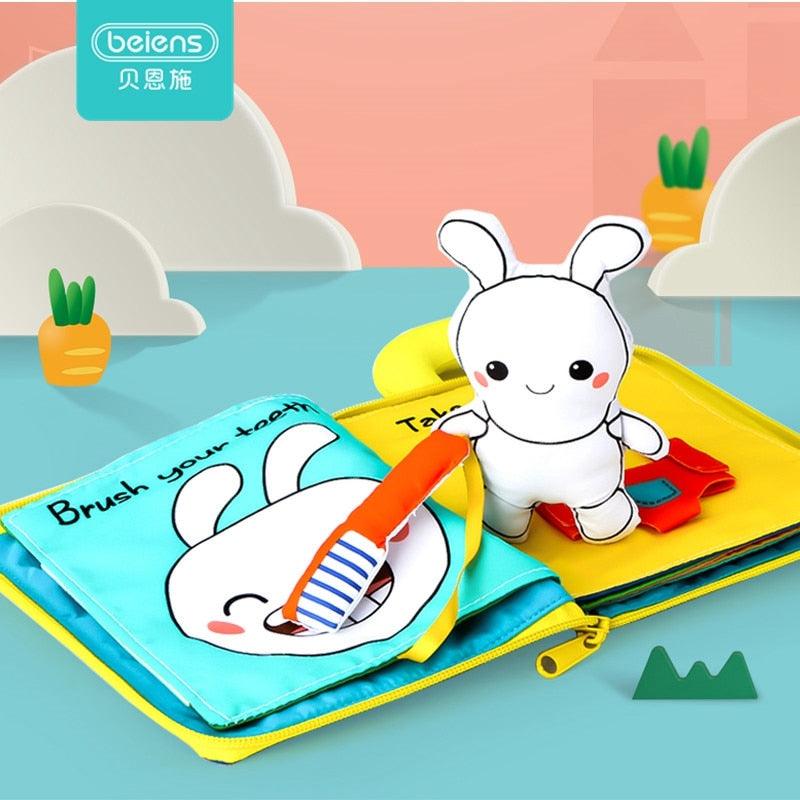 Great 3D Soft Cloth Baby Books - Animals & Vehicle Baby Toys - For Toddlers Intelligence Development Educational Toy Gifts (6X2)