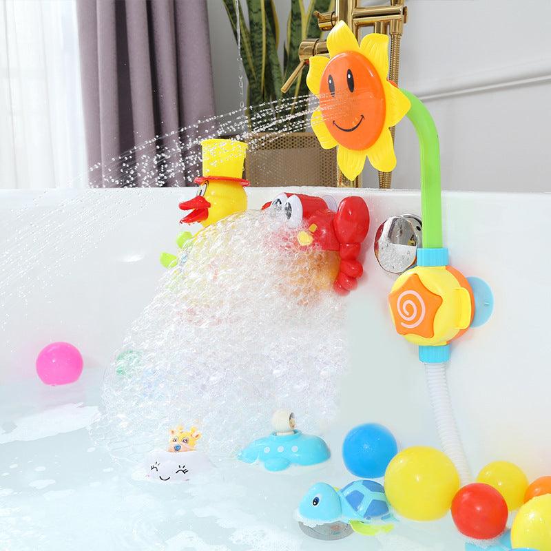 Baby Bath Toy - Water Bathing Tub Sunflower - Shower Faucet Spray Water Swimming - Bath Children Funny Water Game (4X1)