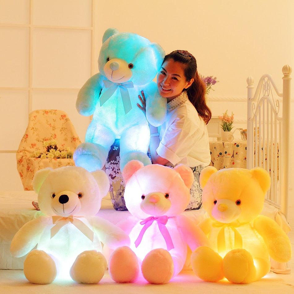 Gorgeous 50cm Creative Light Up LED Teddy Bear - Stuffed Animals Plush Toy - Colorful Glowing - Christmas Gift For Kids Pillow (9X2)(3X4)