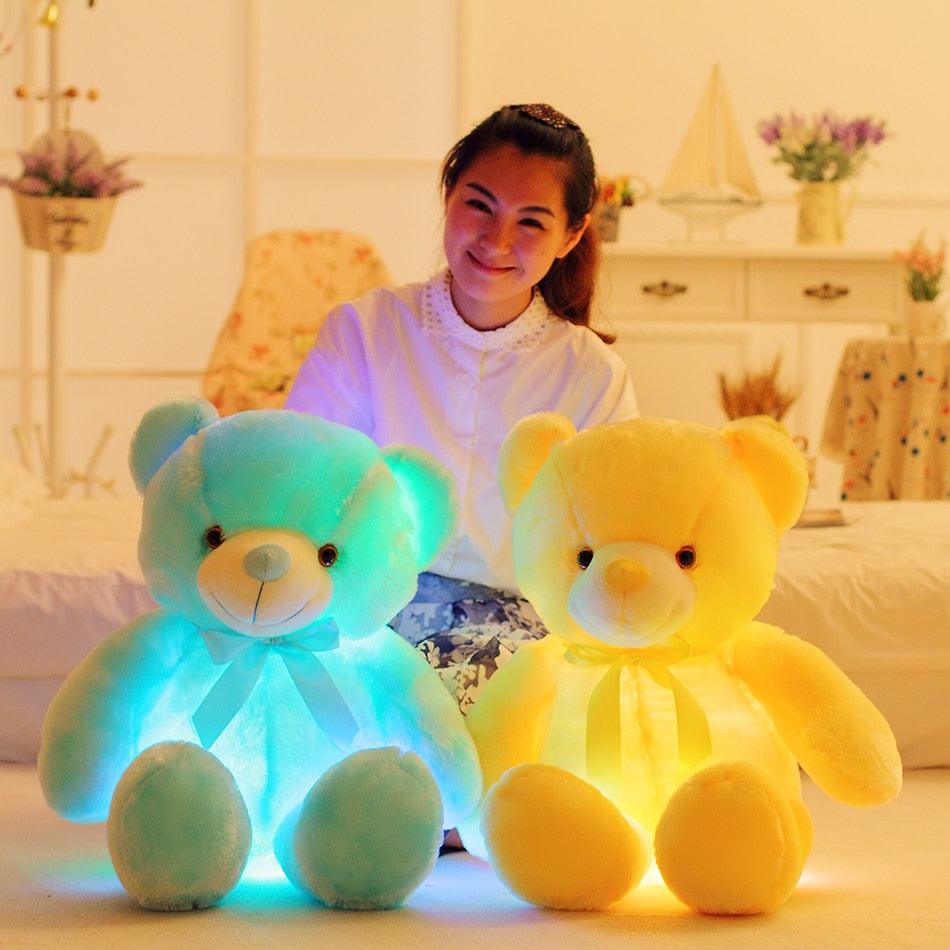 Gorgeous 50cm Creative Light Up LED Teddy Bear - Stuffed Animals Plush Toy - Colorful Glowing - Christmas Gift For Kids Pillow (9X2)(3X4)