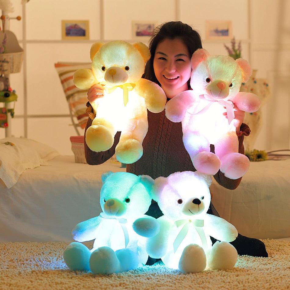 Gorgeous 50cm Creative Light Up LED Teddy Bear - Stuffed Animals Plush Toy - Colorful Glowing - Christmas Gift For Kids Pillow (9X2)(3X4)