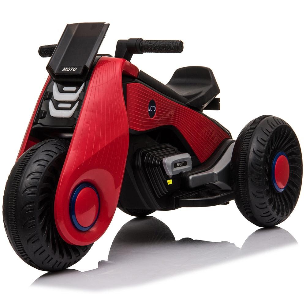 Gorgeous Children's Electric Motorcycle 3 Wheels - Can Sit Double Drive - Red Children's Scooter Stroller Easy To Drive (1U2)(9X1)(5X2)