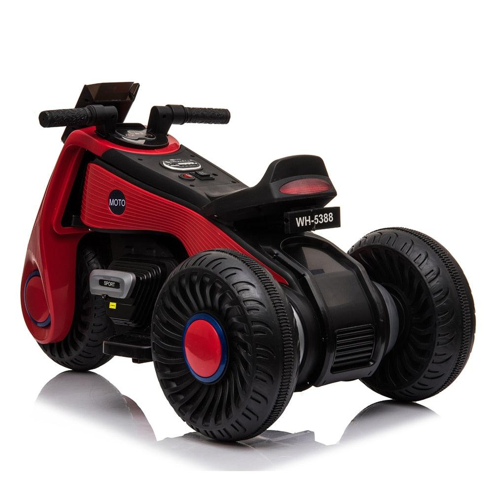 Gorgeous Children's Electric Motorcycle 3 Wheels - Can Sit Double Drive - Red Children's Scooter Stroller Easy To Drive (1U2)(9X1)(5X2)
