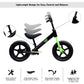 Unique 12” Kids Balance Bike No Pedal Child Training Bicycle w/ Adjustable Seat Black (1U2)(9X1)