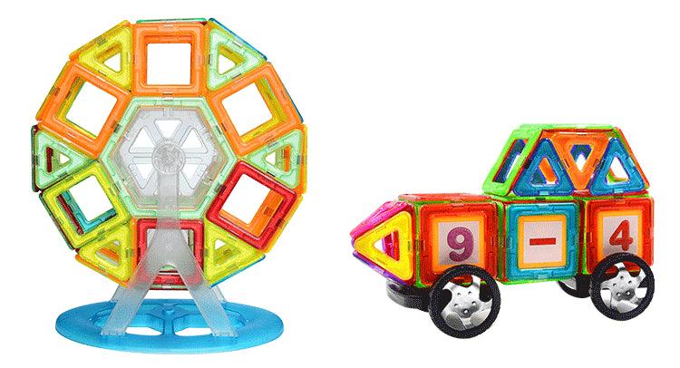 30-252pcs DIY Magnetic Constructor Triangle Square Big Bricks - Magnetic Building Blocks Designer Set (8X2)(F2)