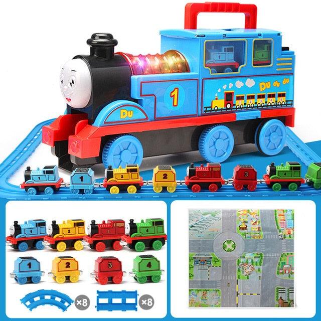 Great Sound And Light Orbital Track Toy Set - Big Size Train Storage Box - Children Christmas and birthday Gift (3X2)