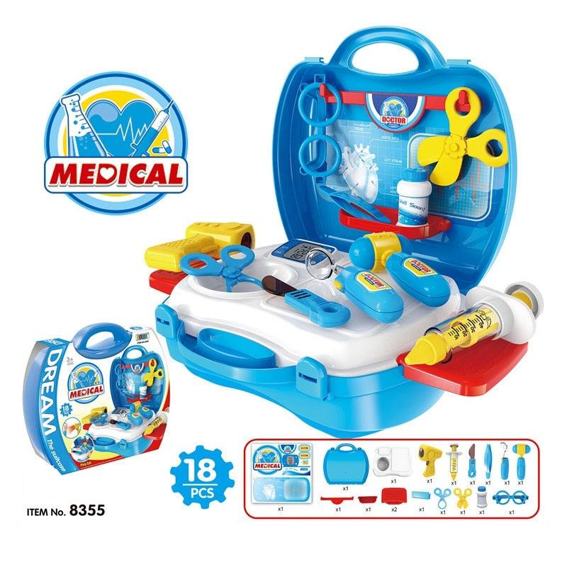 Doctor Kitchen Make Up Set - Children Portable Pretend Play Toys Set - Role Play Educational Classic Suitcase Tools - Kids Gift (1X3)