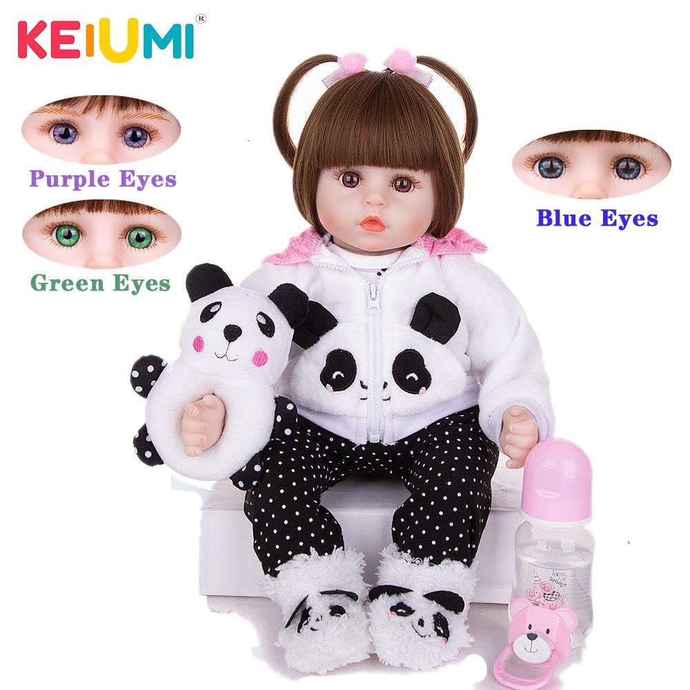Limited Collection Reborn Baby Doll - Cloth Body Stuffed Lifelike Babies Alive Doll - Cosplay Panda Toy - Toddler Birthday Gift (4X2)(F2)