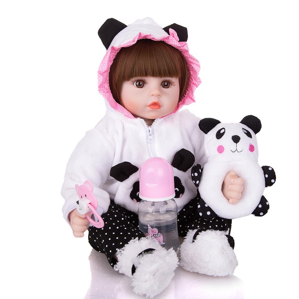 Limited Collection Reborn Baby Doll - Cloth Body Stuffed Lifelike Babies Alive Doll - Cosplay Panda Toy - Toddler Birthday Gift (4X2)(F2)
